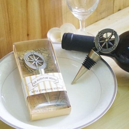 Europe Rudder Antique Wine Bottle Stopper Creative Wedding Favour Valentines Day Gifts 10PCS