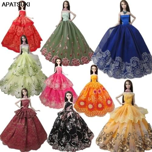 10pcs/lot Random Fashion Dress For Barbie Doll Clothes Princess Wedding Dress Noble Party Gown For Barbie Doll Outfits 1/6 Toy