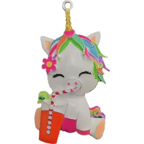 10pcs/lot Fashion Jewelry Enamel Animal Horse Unicorn Pendant Charm For Necklace