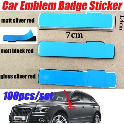 100pcs 3D Metal Emblem Badge Decal Car Sticker Car Body Decorative Sticker Decal for A1 A2 A3 A4 A5 A6 A7 A8 Q1 Matte/Red/Black