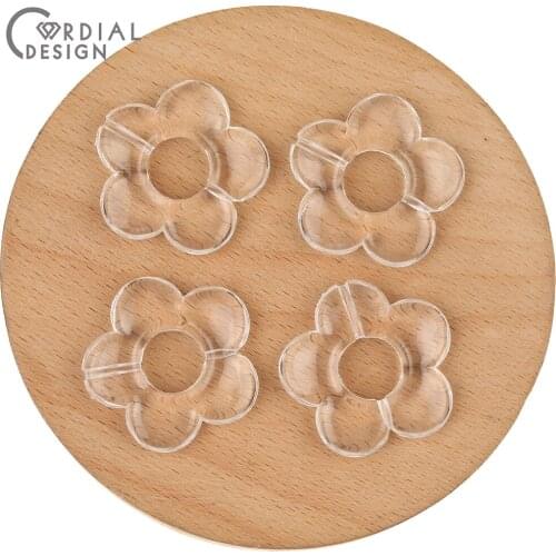 Cordial Design 31*31MM 170Pcs Jewelry Accessories/Clear Acrylic Beads/Flower Shape/Earring Findings/Hand Made/Charms/DIY Beads
