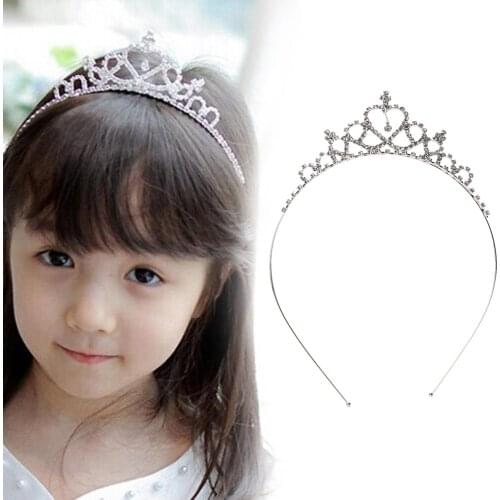 2019 Baby Girls Crystal Diamond Tiara Hair HoopWoman Princess Hairband Child Party Bridal Crown Headband Hair bands Accessories