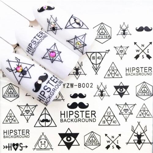 5 pcs Skull Halloween Plant Nail Sticker Water Decals Nail Glitter Flower Cat Butterfly Transfer Nail Art Decoration m3b8