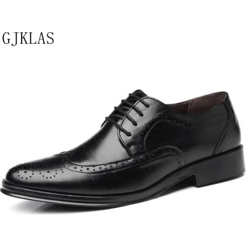Brogues Men Business Shoe Office Classic Leather Shoes Men Formal Size 47 Wedding Dress Italian Black Leather Shoes for Men
