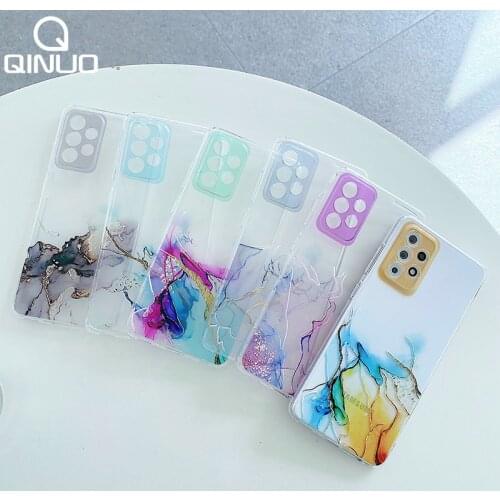 Luxury Gradient Color Marble Clear Case For Samsung Galaxy A22 5G A52 A32 A12 A72 A 12 S21 Ultra A02 S 21 Plus Transparent Cover