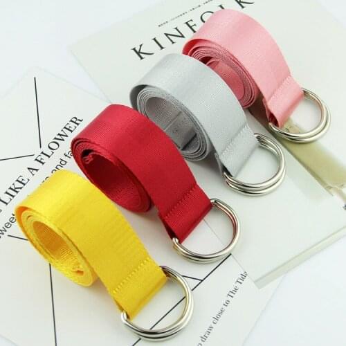 Cinturon Mujer 2020 Womens Fashion Designer Solid Simple All-match Double Buckle Decorative Belt For Women Canvas Dress Belts