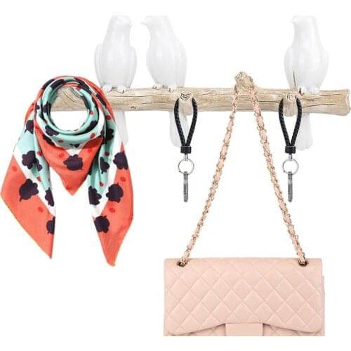 Bird Shape Home Decoration Hat Clothes Bag Wall Mount Hook Hanger Rack Holder Storage Rack Bedroom Decoration Tool