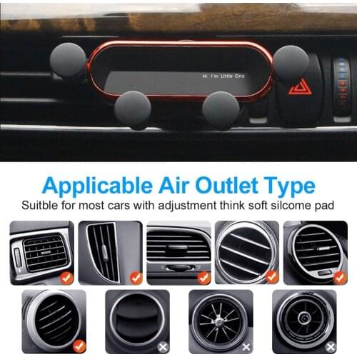Gravity Car Phone Holder Universal Air Vent Clip Mount Support GPS Stand For IPhone 12 11 Xiaomi Redmi Huawei Samsung Phone