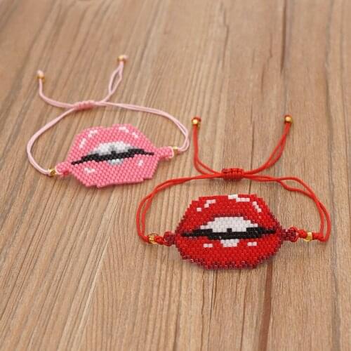 Go2boho Lip Bracelets For Women Jewelry Woven Friendship Jewellery Fashion Japanese Bead Travel Pulsera Miyuki Bracelet Gift