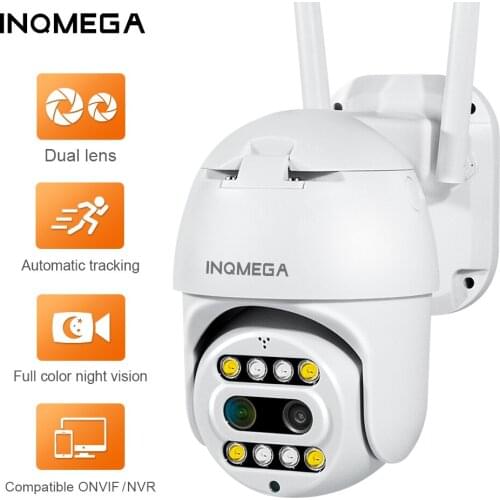 INQMEGA 1080P Video Surveillance 10x Zoom Full-color Dual-lens Camera AI Automatic Tracking Docking NVR Function Supports Onvif