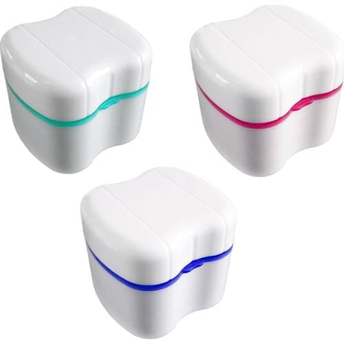 Denture Box with Specially Designed Holder for Rinse Basket, Great for Care, Easy to Open, Store and Retrieve CNIM Hot