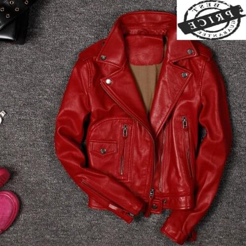 Leather Winter Genuine Jacket Women Real Sheepskin Coat Female Biker Montone Jackets Vintage Korean Clothes Hiver 1a2a