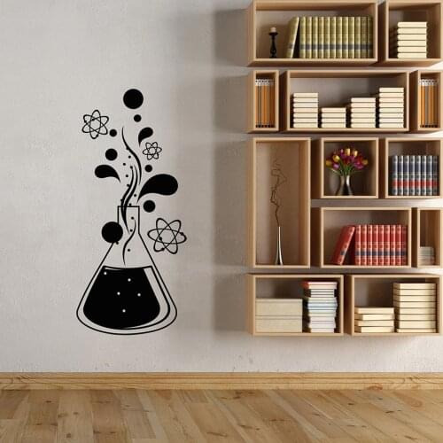 Wall Decal Chemistry Science Atom Molecules Vinyl Window Glass Stickers School Classroom Chemical Laboratory Creative Mural C089