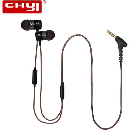 CHYI In-ear Earphone HIFI Stereo Earbuds Super Bass 3.5mm Subwoofer With Mic Headset For Moblie Phone Desktop Laptop