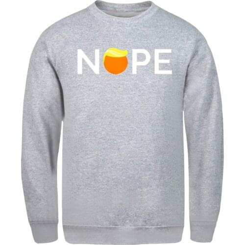 NOPE Printing Mens Sweatshirt Long Sleeve Casual Fleece Hoody Male Outwear Tops Pullovers Homme Autumn Winter Supoleron Hombre