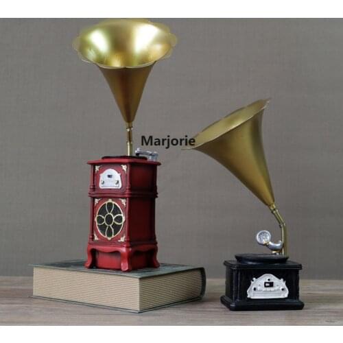 Nostalgic European-style Retro Ornaments Phonograph Model Creative Home Living Room Cafe Restaurant Wine Cabinet Decorations
