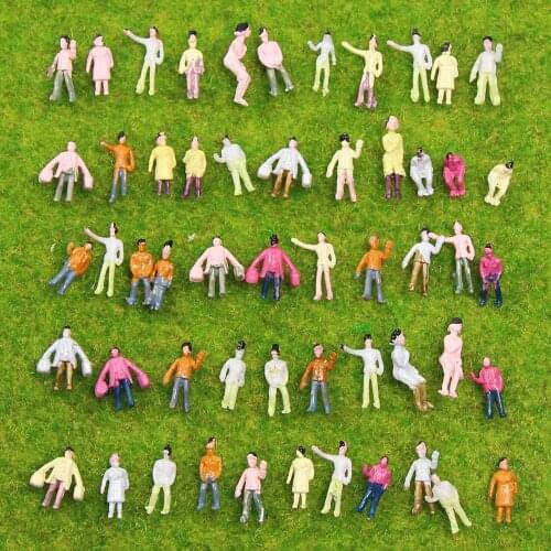 P200 100pcs Model Railway 1:200 Z Scale Painted People Figures Scenery Miniature Decoration