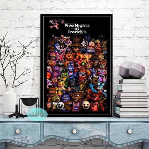 Fight At Horror Freddie Night Poster Wall Art Prints Painting Good Quality Canvas Painting for Living Room Home Decor