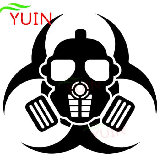 Zombie Gas Mask Biohazard Decoration Cartoon Sticker Personality Decoration PVC Waterproof Decal Black/White/Red/Laser/Silver