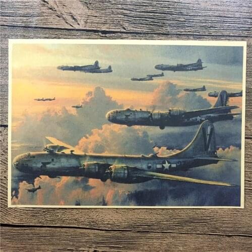 Direct selling SPF-046 Vintage retro kraft paper poster "Air fighter group" cafe bar home decor wall sticker painting 42x30 cm