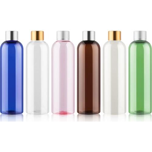 Empty Plastic Container Bottle 250ml Clear Essential Oil Packaging Shower Gel Bottles Screw Top Cap Refillable Makeup Bottles