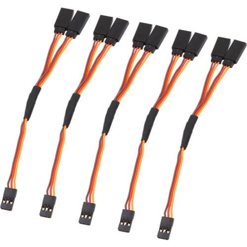 5Pcs 150mm Y Type Extended Line Extension Lead Wire Cable For Futaba Jr Y Harness Servo Lead Extension