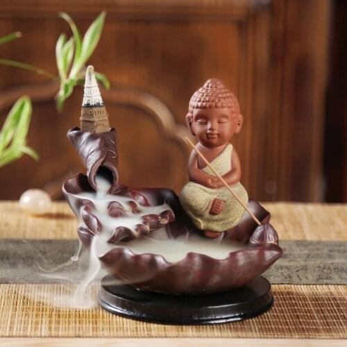 Retro back flow incense burner, high mountains and flowing water, creative flow of smoke, incense burner, ceramic ornament