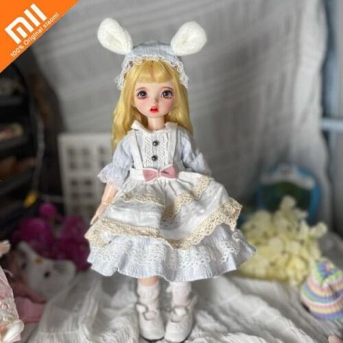 Xiaomi 30cm BJD Mini Doll Change Makeup Doll Movable Joint 3D Real Eye Dress Dress Up Fashion Doll Children DIY Girl Toy Gift