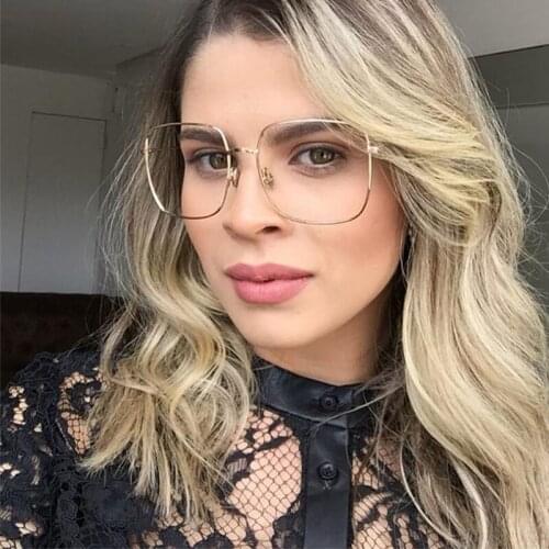 2020 New Fashion Lady Oversize Square Metal Frame Sunglasses Women Retro Men Polygon Gradient Sun Glasses Female Shades UV400