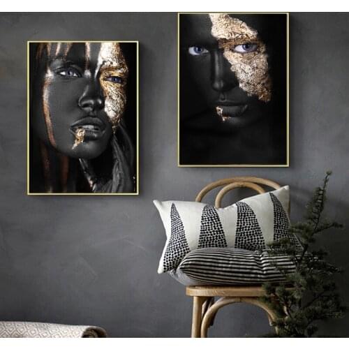 Modern Art Prints Canvas Painting African Black Woman Posters Scandinavian Wall Pictures Living Room Home Decoration