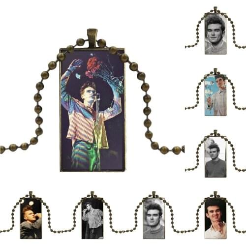 Glass Cabochon Pendant Necklace Rectangle Fashion Necklace For Women Choker Morrissey Finger Flip The Smiths Punk