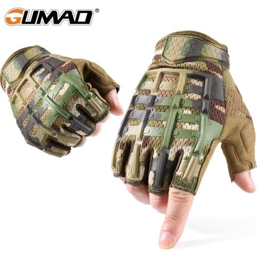 Multicam Tactical Cycling Fingerless Gloves Army Military Combat Airsoft Hunting Hiking Biker Riding Half Finger Glove Men Women