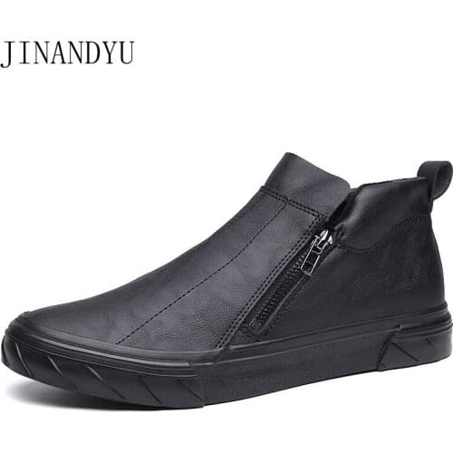 Retro Classic Fashion Loafers High Top Men Sneakers Leather Casual Shoes Slip on Shoes for Men Breathable Comfy Vulcanize Shoes