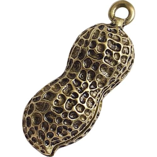 Creative Peanut Key Ring Pendant Peanut Key Chain Ornament Brass Pendant DIY Accessory