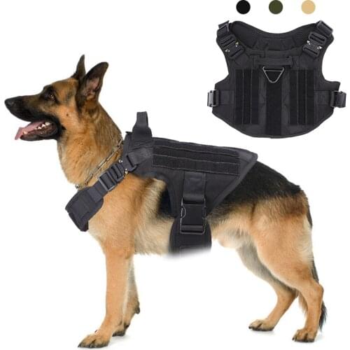 Military Tactical Pet Dog Harness Vest Adjustable Pets Training Walking Lead Clothes for Medium Large Dogs Metal Buckle