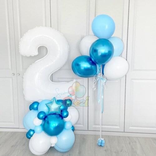 40inch White Number Foil Balloons1 2 3 Digital Globos Ballon Anniversaire Wedding Birthday Party Decorations Baby Shower Kids