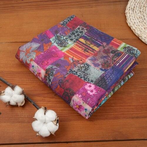 One meter High end ramie sewing Flower lattice fabric cloth dress robe cheongsam vestido tissu