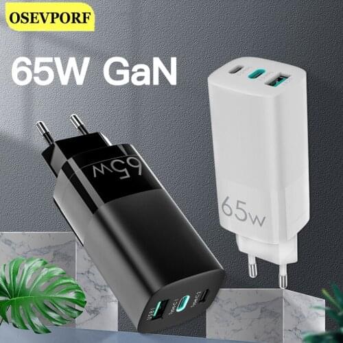 GaN 65W USB C Charger Quick Charge 4.0 3.0 QC4.0 QC PD3.0 PD USB-C Type C Fast Charger for Macbook Pro iPhone Samsung Huawei P40