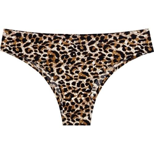 Womens Underwear Panties Sexy Seamless Ice Silk Thin Sports Underpants Leopard Tiger Zebra Python Print Female Panties Briefs