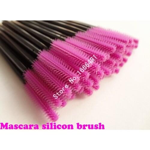 100 pcs /lot Professional Beauty One-Off Disposable Eyelash Brush Mini Silicone Brush Free Shipping