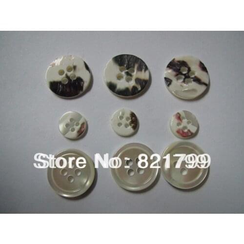 15.24mm 24L nature shell pearl buttons balck 4 holes fashion shirt buttons 200pcs