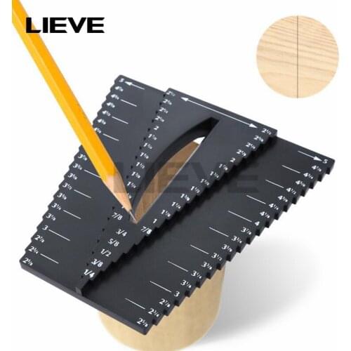 Carpentry Ruler caliper gauge 1/8 "-5" Center circle Square center Scriber tool inch fraction Gauges marking line tool