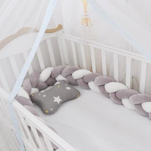 3M Length Newborn Baby Bed Bumper Pure Weaving Plush Crib Bedding Protector Infant Knot Pillow Room Decor