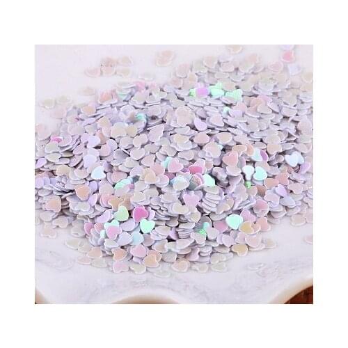 30g 3mm Heart Sequins Nail Art Flat Loose Sequins Glitter Paillettes Wedding Craft Kids DIY Accessories White AB