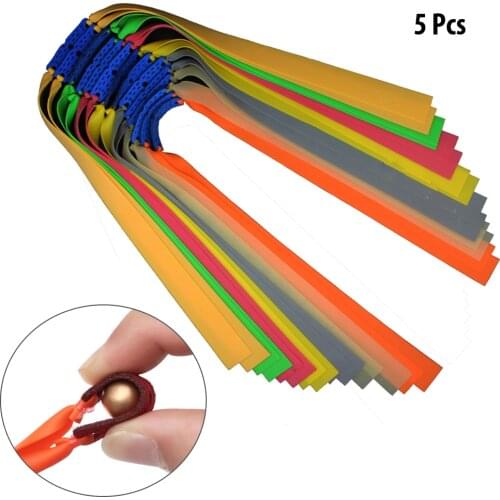 5PCS Powerful Flat Elastic Resilient Rubber Band For Slingshot Catapult Latex Tape Replacement Accessory Outdoor Hunting Tools