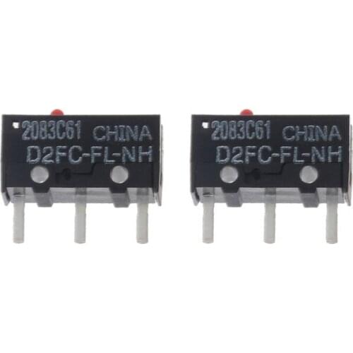 781E 2Pcs Original D2FC-FL-NH Red Dot Classic Mouse Micro Switch 10 Million Times lifetime Universal with 7N 10m 20M OF