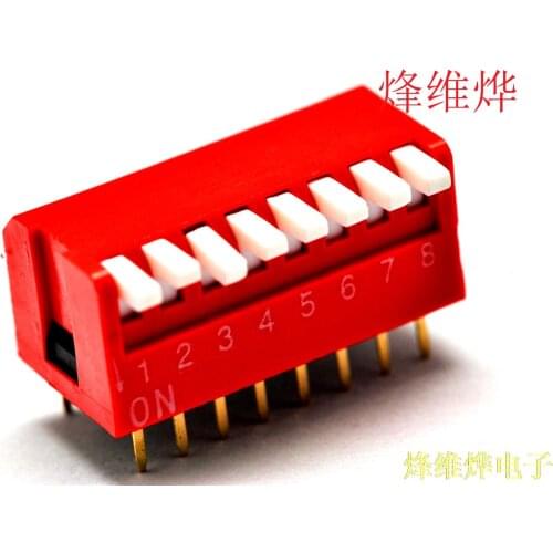 8P DIP switch DIP switch 8 side toggle switch 2.54MM red ( 20 )