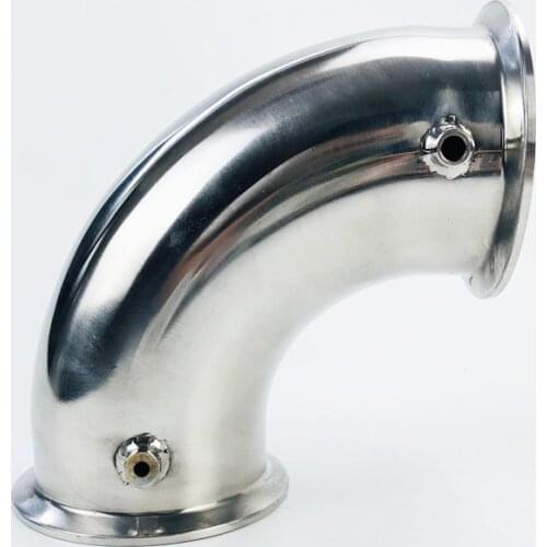 Free Shipping 1.5"-4" 90 degree Pipe Bend With Thermowell 4.2mm And 6.2mm , Tri-clamp Connection Elbow Pipe Fitting,SS304