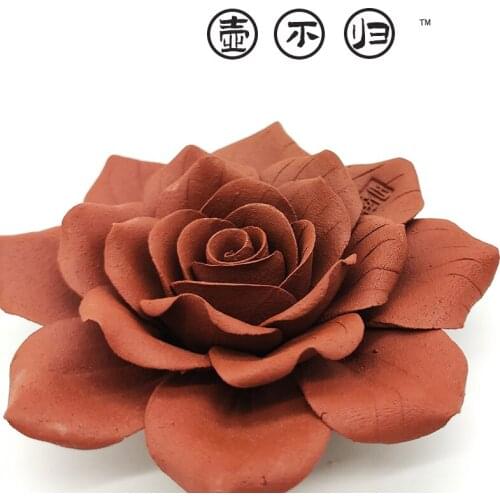 Handmade rose purple clay tea pet large medium small ornaments home decoration creative tea sets tea decorations