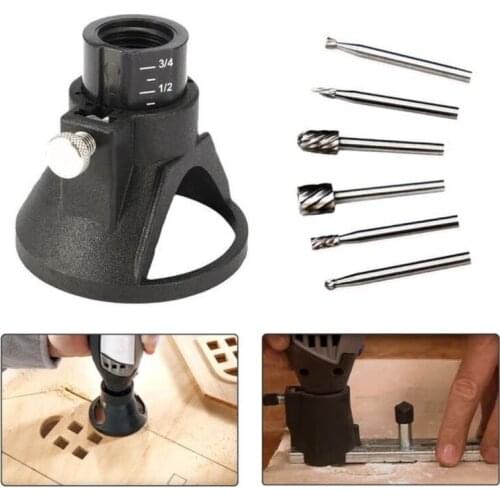 Woodworking Locator with Routing Router Drill Bits Set Rotating Engraving Carbide Electric Grinder Holder for Dremel Rotary Tool